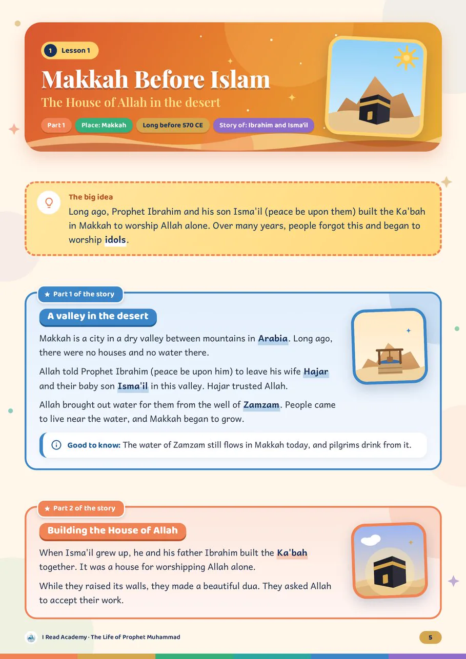 A lesson page from Seerah